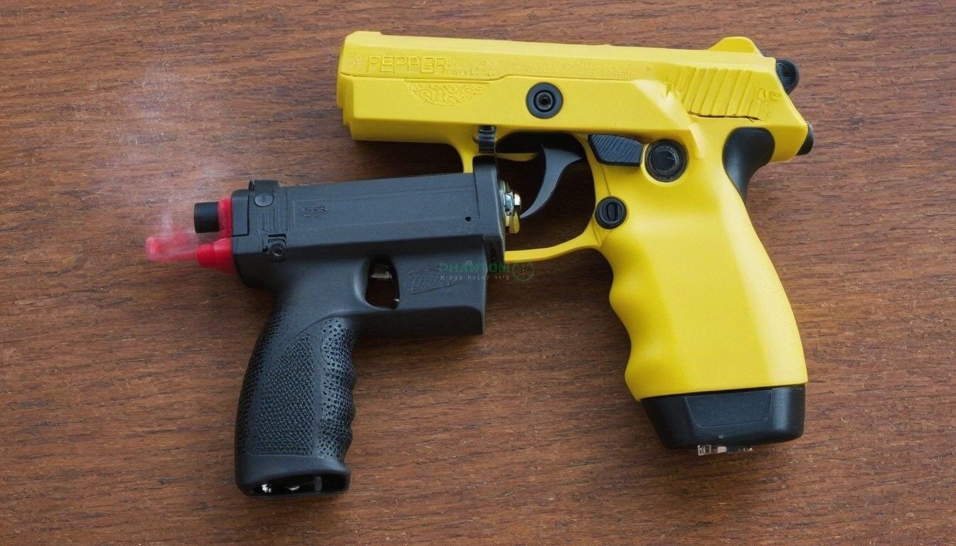 two tear gas pistols for self-defense.